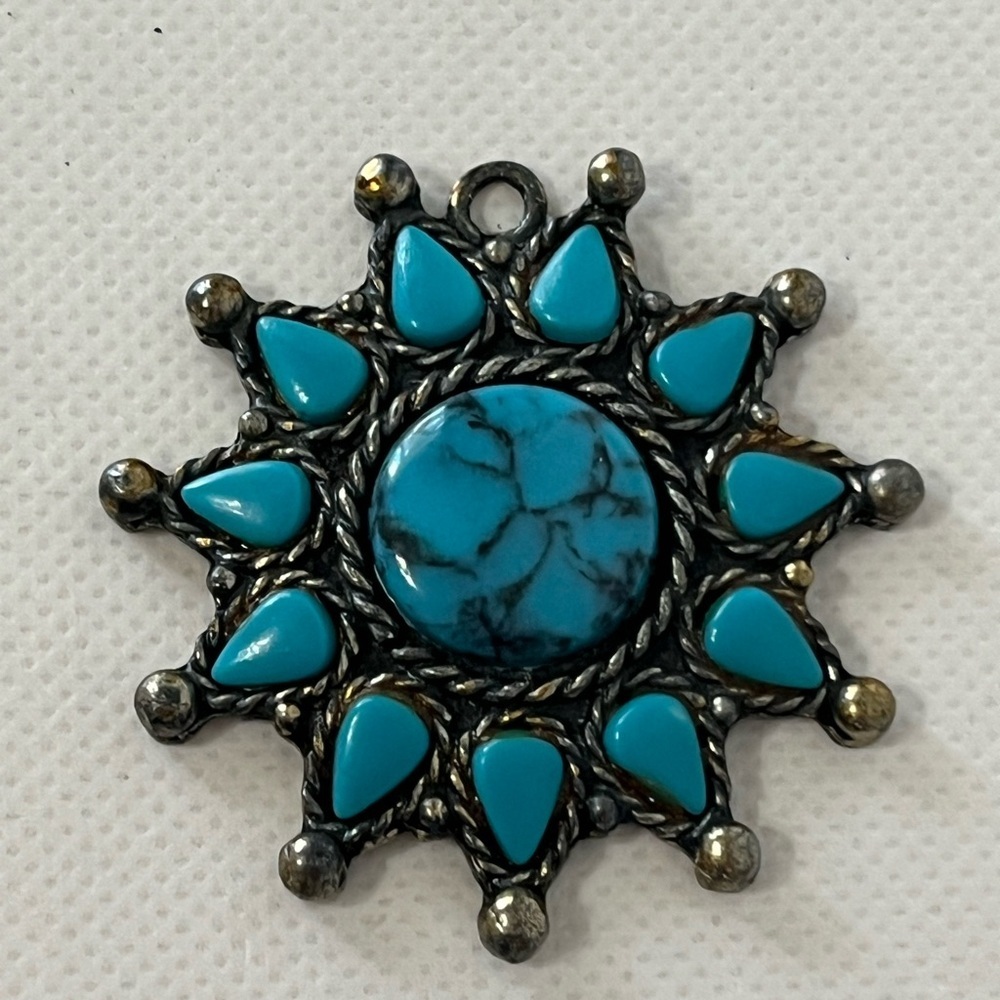 Vintage Turquoise Howlite Pendant